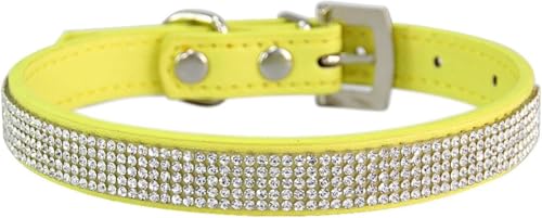 Personalisiertes Hundehalsband mit Strasssteinen, verstellbares Haustierhalsband mit Metallschnalle for kleine, mittelgroße und große Hunde und Katzen, süßes, schillerndes Welpenhalsband(Yellow,L) Personalisiertes Hundehalsband mit Strasssteinen, verstellbares Haustierhalsband mit Metallschnalle for kleine, mittelgroße und große Hunde und Katzen, süßes, schillerndes Welpenhalsband(Yellow,L) von OAOAO