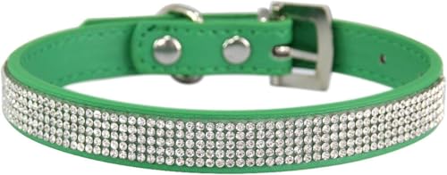 Personalisiertes Hundehalsband mit Strasssteinen, verstellbares Haustierhalsband mit Metallschnalle for kleine, mittelgroße und große Hunde und Katzen, süßes, schillerndes Welpenhalsband(Green,XS) Personalisiertes Hundehalsband mit Strasssteinen, verstellbares Haustierhalsband mit Metallschnalle for kleine, mittelgroße und große Hunde und Katzen, süßes, schillerndes Welpenhalsband(Green,XS) von OAOAO