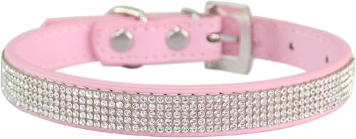Personalisiertes Hundehalsband mit Strasssteinen, verstellbares Haustierhalsband mit Metallschnalle for kleine, mittelgroße und große Hunde und Katzen, süßes, schillerndes Welpenhalsband(Light pink,S) Personalisiertes Hundehalsband mit Strasssteinen, verstellbares Haustierhalsband mit Metallschnalle for kleine, mittelgroße und große Hunde und Katzen, süßes, schillerndes Welpenhalsband(Light pink,S) von OAOAO