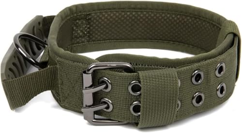 Robustes taktisches Militär-Hundehalsband mit Griff, bequemes breites Halsband, for mittelgroße und große Hunde(Army Green,M) von OAOAO