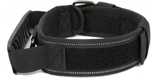 Robustes taktisches Militär-Hundehalsband mit Griff, bequemes breites Halsband, for mittelgroße und große Hunde(Black,M) von OAOAO