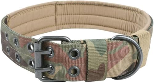 Taktisches Hundehalsband aus Nylon, strapazierfähiges Trainingshalsband for mittelgroße und große Hunde(Camouflage,M) von OAOAO