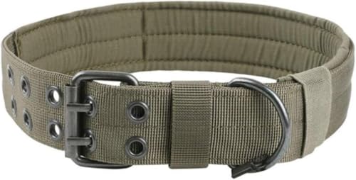 Taktisches Hundehalsband aus Nylon, strapazierfähiges Trainingshalsband for mittelgroße und große Hunde(Green,L) von OAOAO