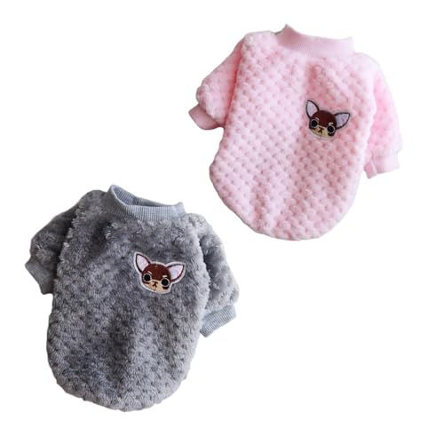 OAOSDH 2 Stück Haustierkleidung, Katzen- Und Hundepullover, Warme Plus Samt-Haustierjacke, Kleiner Haustierpullover, Heimtierbedarf von OAOSDH