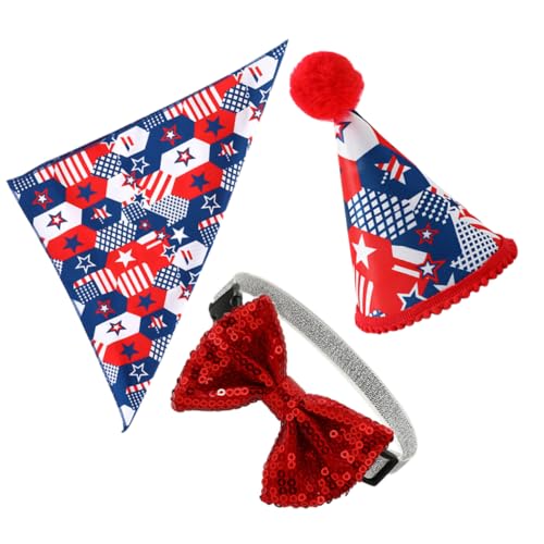OATIPHO Vielseitiges Bandana-mütze für Welpen Amerikanisches Flaggen-Design für Partys oder Als Modeartikel. von OATIPHO