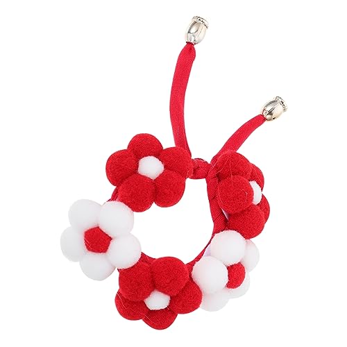 OATIPHO Gestricktes Katzenhalsband Handgefertigt Haustierhalsband für Hunde Verstellbare Größe Bezauberndes Blumendesign Sicheres Material von OATIPHO