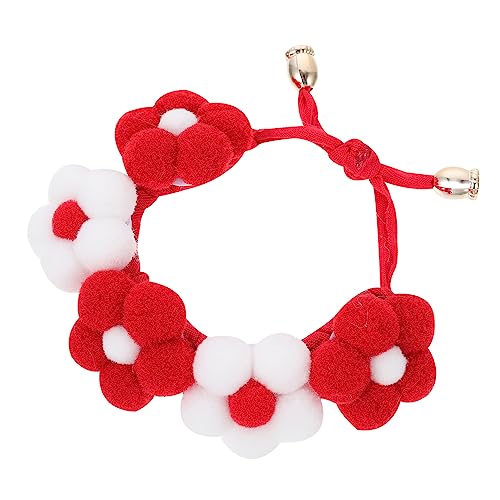 OATIPHO Handgestricktes Haustierhalsband und Katzenhalsband mit Blumenmuster Handgefertigt Bequem für Haustiere Größe Xs von OATIPHO