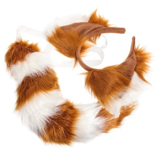 OATIPHO 1satz Fuchs Kostümset Mit Ohren Und Für Cosplay Tierkostüm Für Halloween Und Geburtstagsfeiern Teilig Flauschige Accessoires Für Mädchen Und Erwachsene von OATIPHO