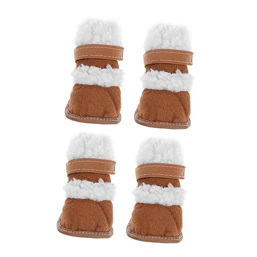 OATIPHO 2 Paar Schneestiefel Für Haustiere Schneestiefel Für Große Hunde Haustierschuhe Hundeschuhe Für Den Winter Winterstiefel Für Haustiere Hundepfote Baumwollschuhe Sherpa von OATIPHO