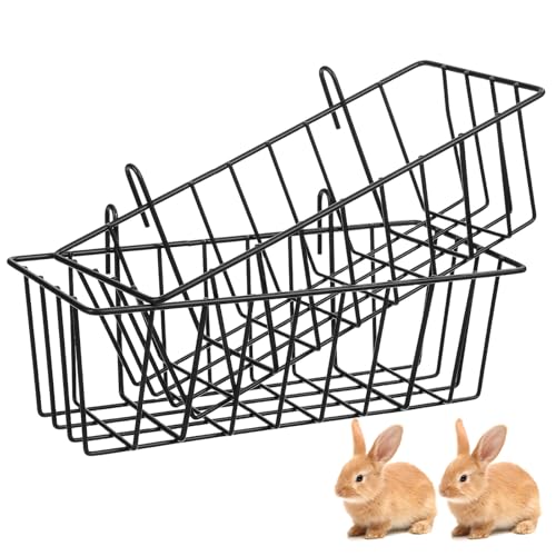 OATIPHO 2 Stück Kaninchen-heu-futterspender, Hängende Heuraufen für Meerschweinchen, Kaninchen-futterspenderhalter mit Großer Kapazität für Haustierkäfige, Schwarz, Metall OATIPHO 2 Stück Kaninchen-heu-futterspender, Hängende Heuraufen für Meerschweinchen, Kaninchen-futterspenderhalter mit Großer Kapazität für Haustierkäfige, Schwarz, Metall von OATIPHO