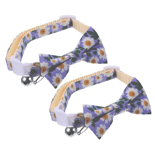 OATIPHO 2St tragbares Hundehalsband Haustier Hundehalsband Kätzchenhalsband dekoratives Hundehalsband Katzenhalsband mit Fliege glockenförmig Krawatte Zubehör schmücken Polyester-Nylon von OATIPHO