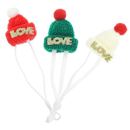 OATIPHO 3st Basteln Sie Strickmützen Lollipop Top Wraps Bartagamenhut Hut Für Schlangen Besteckhalter Mützen Aus Wollgarn Mit Eidechsenmotiv Weihnachtslutschermütze Acryl Mini Wollmütze von OATIPHO