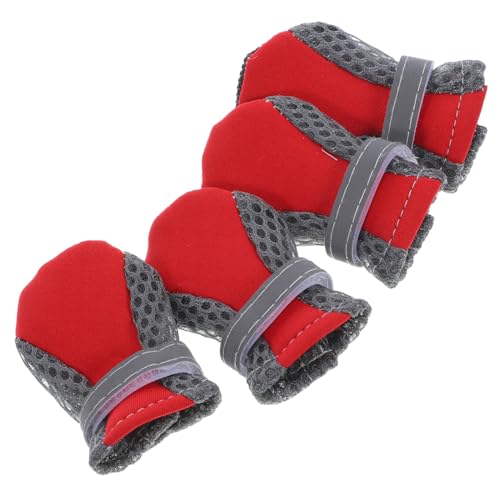 OATIPHO 4 Stück Mesh-Schuhe für Welpen welpenschuhe schützende hundeschuhe Heimtierbedarf rutschfeste Haustierschuhe VIP Schuhe mit weichen Sohlen rutschfeste Schuhe Stiefel rot OATIPHO 4 Stück Mesh-Schuhe für Welpen welpenschuhe schützende hundeschuhe Heimtierbedarf rutschfeste Haustierschuhe VIP Schuhe mit weichen Sohlen rutschfeste Schuhe Stiefel rot von OATIPHO