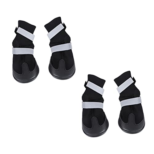 OATIPHO 4 Pcs Haustier Hundestiefel Größe S Warm Für Mittelgroße/große Hunde Schneefest Schwarz Wandern Spazieren Bequeme Passform von OATIPHO