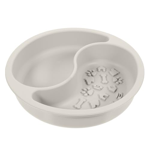OATIPHO Katzennapf - Silikon-hundenapf Futter- Und Wassernapf Für Welpen Haustierzubehör Grau Napf Für Langsames Fressen Zur Kontrolle Von Fettleibigkeit Bei Hunden von OATIPHO