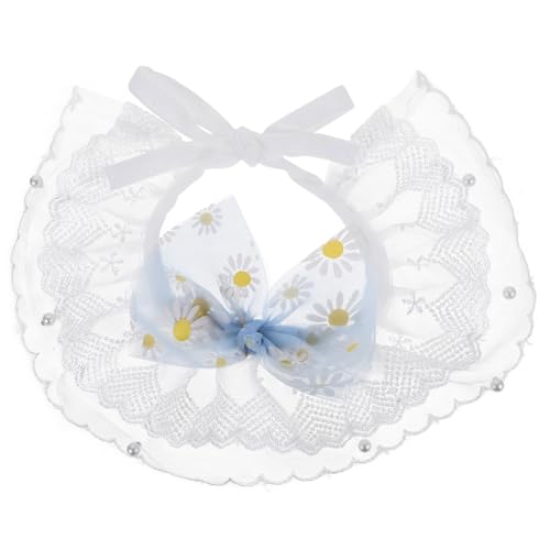 OATIPHO Katzenhalsband Verstellbar Haustierhalsband Bezauberndes Spitzenhalsband Mit Blumenmuster Für Kätzchen Und Hunde Dekoratives Hundehalsband Schal Tragbares Katzenzubehör von OATIPHO