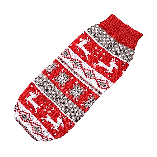 OATIPHO Modischer Weihnachtspullover Für Hunde | Langlebiges Strick-Outfit Für Haustiere | Partykleid Für Haustiere Mit Elchmotiv von OATIPHO