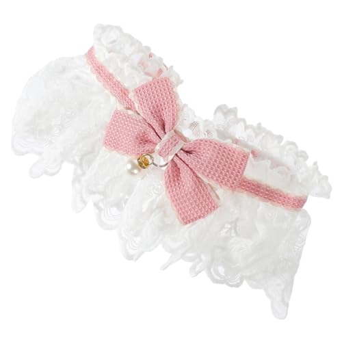 OATIPHO Haustier-schleifenhalsband Halsband Für Kätzchen Katzenhalsband Rosa Katzenhalsband Mit Fliege Kleines Hundehalsband Verstellbares Kätzchenhalsband Krawatte Hundebedarf Spitze von OATIPHO