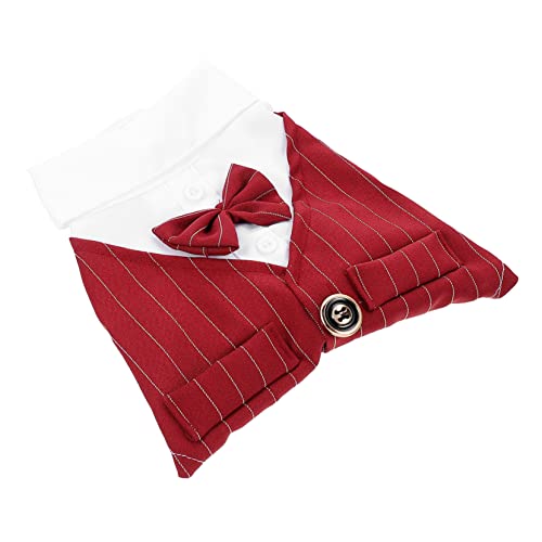 OATIPHO Hochzeitskostüm Für Haustiere Rotes Dress-Shirt Für Hunde Und Katzen Atmungsaktiv Bequem Für Hochzeiten Geburtstagsfeiern Und Besondere Anlässe von OATIPHO