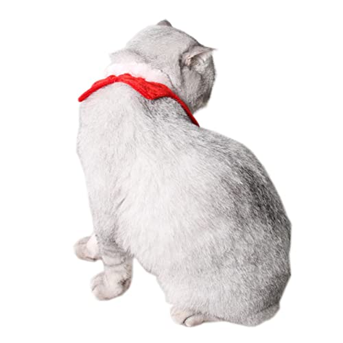 OATIPHO Thermal- Krippenkostüme Katze Weihnachtskostüm Weihnachtslätzchen Katze Kleider Kleidung Halskreis des Hundes Halskreis für Haustiere Weihnachten Zubehör Halsband rot von OATIPHO