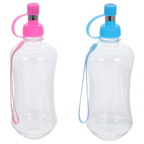 OATIPHO Reiseflasche für Hunde und Katzen, 500 ml, tragbar, mit Haken, Wasserspender, tropfsicher, 2 Stück (blau und rosa), für Wandern und Reisen von OATIPHO