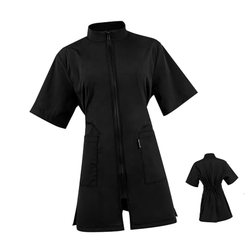 OATIPHO Stilvolle Grooming Schürze Strapazierfähiger Pet Stylist Smock aus Weichem Fasermaterial Pflegeleicht mit Praktischen Taschen für Hundesalon Haustierpflege Friseurjacke von OATIPHO