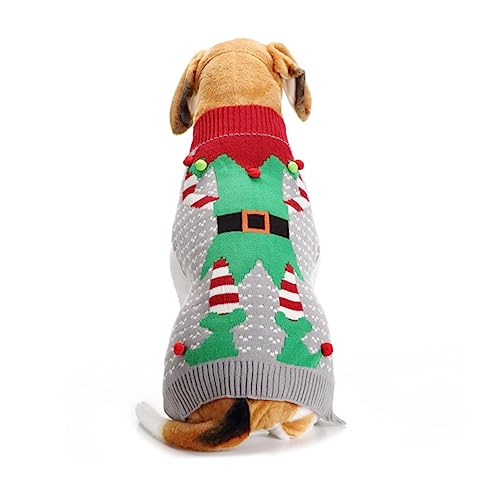 OATIPHO Partyzubehör spazieren gehen weihnachtskleidung Katze weihnachtlicher gestrickter Pyjama großer Hundepullover Weihnachtspullover weihnachtliche Kleidung warm halten Partybedarf von OATIPHO