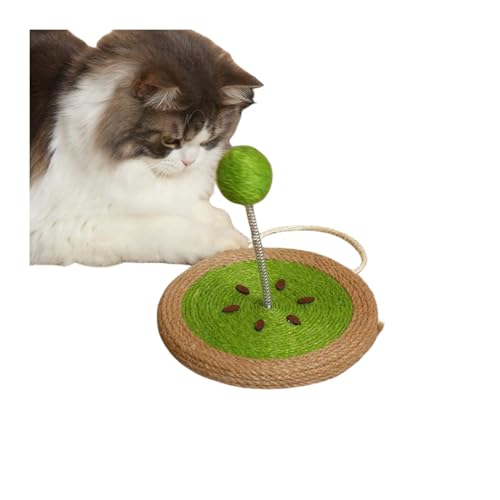 OATTIS Katzenspielzeug lustiger Stab, bissfest, selbststimulierender Ball mit lautem Lärm, großes Chassis, Federbecher (Kiwi) von OATTIS