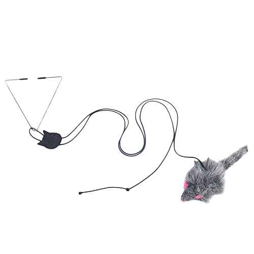 Für Katzen Katzentür mit Verstellbarer hängender automatischer Maus Haustier-Fenster-Seil-Selbst-elastisches Palying-Haustier-Versorgungsmaterial Katzenspielzeug Flummi (As Show, One Size) von OBiQuzz