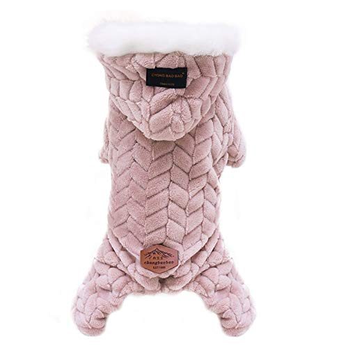 OBiQuzz Haustier-Bekleidung Polyester Kapuzen-Sweatshirts Hunde-Katzen-Kleidung Plus Strickpullover Hund (Pink, S) von OBiQuzz