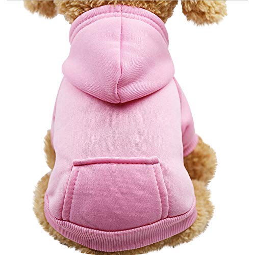 OBiQuzz Hunde-Sweatshirts mit Kapuze Kleidung mit Tasche Haustierkleidung Polyester-Haustierkleidung Hundepullover Auf Rechnung (Pink, L) von OBiQuzz