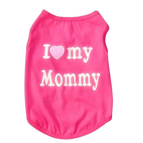 OBiQuzz Hunde-T-Shirts, Haustier-Sommerwesten, „I Love My Mom&Dad“-Hundekleidung mit modischem Aufdruck Katzen Mittelfinger T Shirt (Hot Pink, L) von OBiQuzz