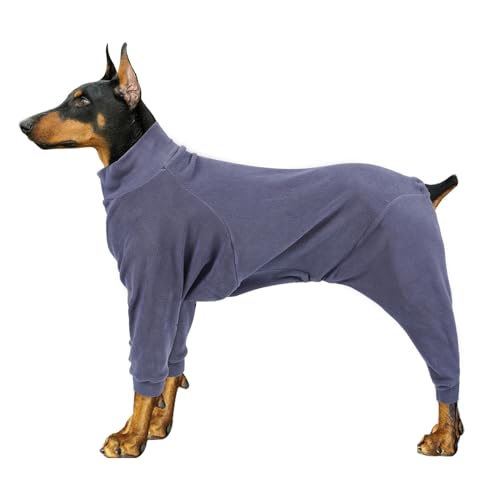OBiQuzz Hundemantel für kaltes Wetter, Warmer Pyjama für Hunde, Einteiler, weicher Winter-Hundepullover, Jacke für mittelgroße und große Hunde Hundezubehör Nähen (Blue, L) von OBiQuzz