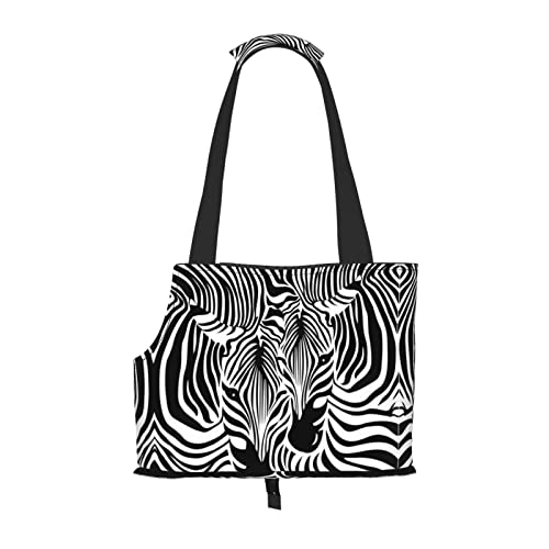 Abstrakte Tier-Zebra-Haustier-tragbare faltbare Umhängetasche, Hunde- und Katzentragetasche, geeignet für U-Bahn-Einkäufe usw. von OCELIO