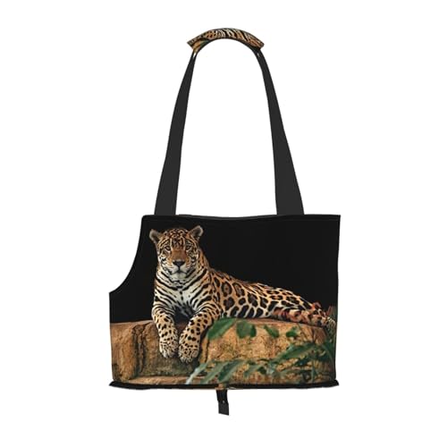 African Leopard On Rock Pet Portable Foldable Shoulder Bag, Dog and Cat Carrying Bag, Suitable for Subway Shopping, Etc. von OCELIO