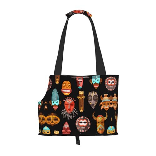 African Ritual Ethnic Tribal Pet Portable Foldable Shoulder Bag, Dog and Cat Carrying Bag, Suitable for Subway Shopping, Etc. von OCELIO