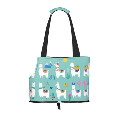 Alpaka Lama Pet Portable Foldable Shoulder Bag, Dog and Cat Carrying Bag, Suitable for Subway Shopping, Etc. von OCELIO