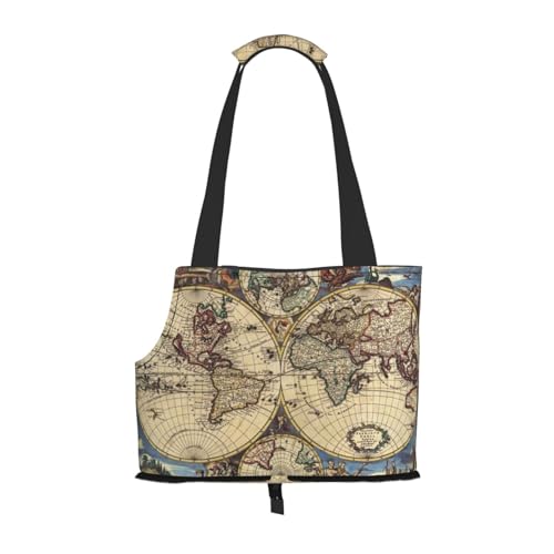 Ancient Map World Globe Pet Portable Foldable Shoulder Bag, Dog and Cat Carrying Bag, Suitable for Subway Shopping, Etc. von OCELIO