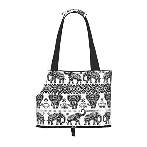 Bohemian Elephant Pattern Pet Portable Foldable Shoulder Bag, Dog and Cat Carrying Bag, Suitable for Subway Shopping, Etc. von OCELIO