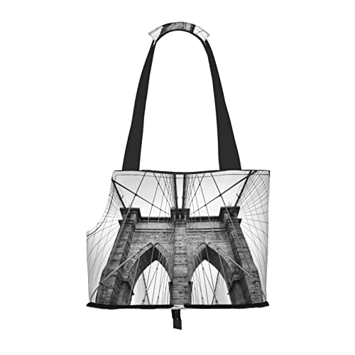 Brooklyn Bridge Pet Portable Foldable Shoulder Bag, Dog and Cat Carrying Bag, Suitable for Subway Shopping, Etc. von OCELIO