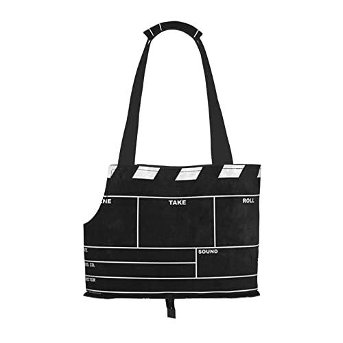 Classic Movie Clapboard Black Pet Portable Foldable Shoulder Bag, Dog and Cat Carrying Bag, Suitable for Subway Shopping, Etc. von OCELIO