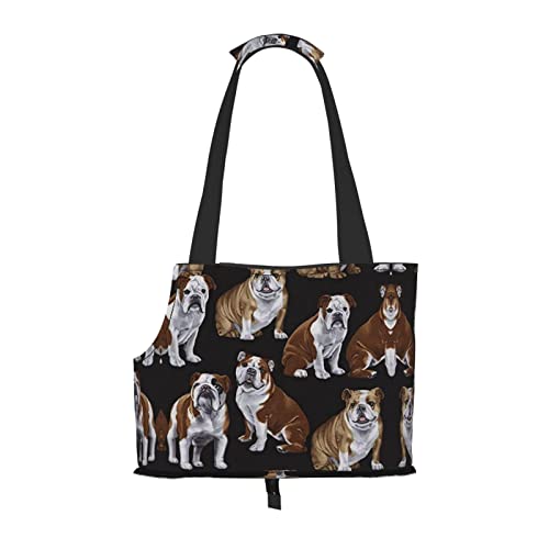 English Bulldogs Pet Portable Foldable Shoulder Bag, Dog and Cat Carrying Bag, Suitable for Subway Shopping, Etc. von OCELIO
