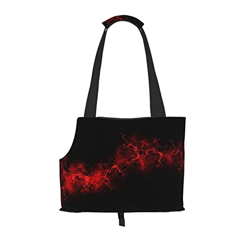 Explosion Burst Red Black Pet Portable Foldable Shoulder Bag, Dog and Cat Carrying Bag, Suitable for Subway Shopping, Etc. von OCELIO