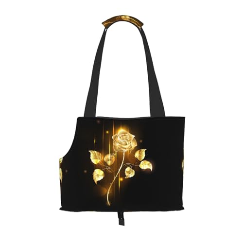 Gold Rose Pet Portable Foldable Shoulder Bag, Dog and Cat Carrying Bag, Suitable for Subway Shopping, Etc. von OCELIO