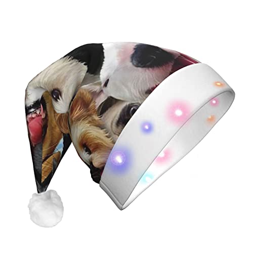 Niedliche Haustier-Hunde Erwachsene Plüsch Glow Weihnachtsmütze Dekorative Hut Geeignet für Neujahr Party Supplies von OCELIO