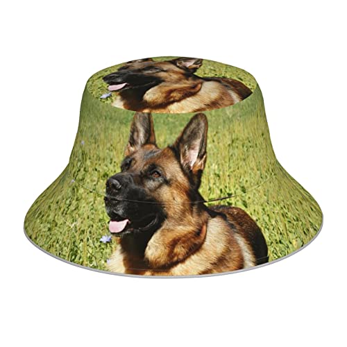 Night Crow Reflektierender doppelseitiger Fischerhut doppelseitiger reflektierender Streifen Sonnenhut Bucket Hat, Deutscher Schäferhund, Einheitsgröße von OCELIO