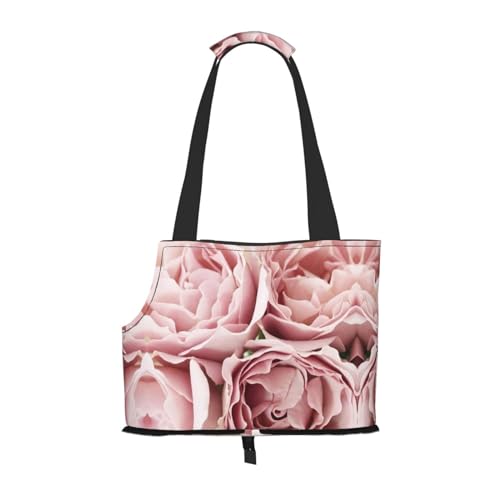 Pink Roses Pet Portable Foldable Shoulder Bag, Dog and Cat Carrying Bag, Suitable for Subway Shopping, Etc. von OCELIO