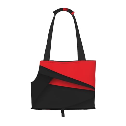 Rot-schwarze tragbare faltbare Umhängetasche für Hunde und Katzen, geeignet für U-Bahn-Einkäufe usw. von OCELIO