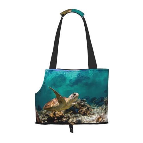 Sea Turtle Pet Portable Foldable Shoulder Bag, Dog and Cat Carrying Bag, Suitable for Subway Shopping, Etc. von OCELIO