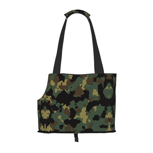 Tragbare faltbare Umhängetasche mit Camouflage-Muster, Tragetasche für Hunde und Katzen, geeignet für U-Bahn-Einkäufe usw. von OCELIO